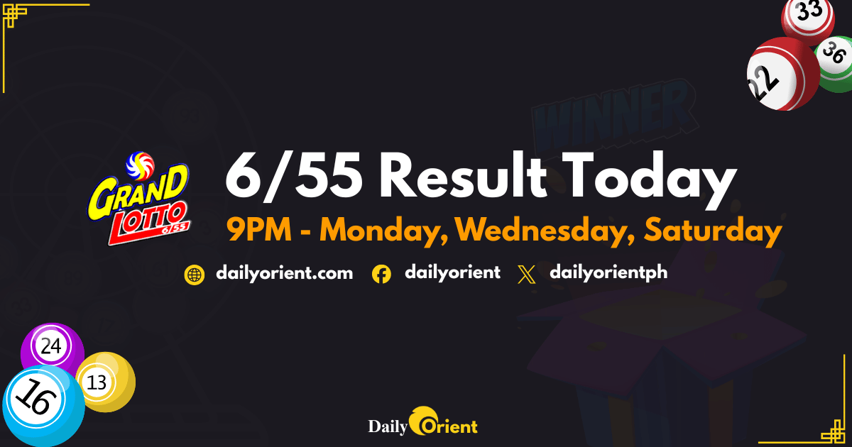 Grand Lotto 6/55 Results Today - July 8, 2026